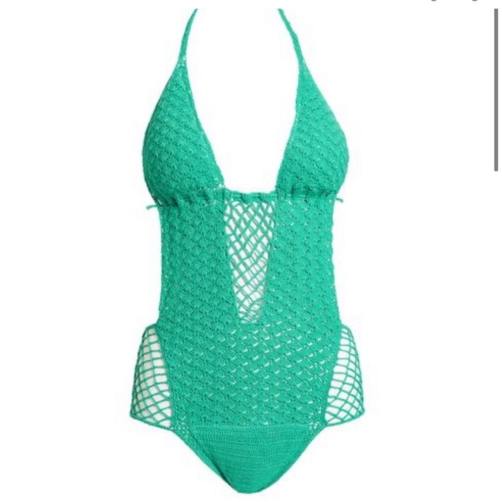 Beauty & The Beach Turquoise Knitted Swimsuit Z292-12